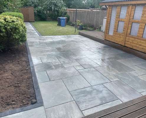 sandstone patio completed in Welwyn