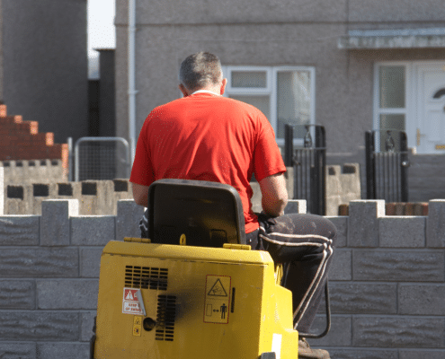 mini digger working in Welwyn
