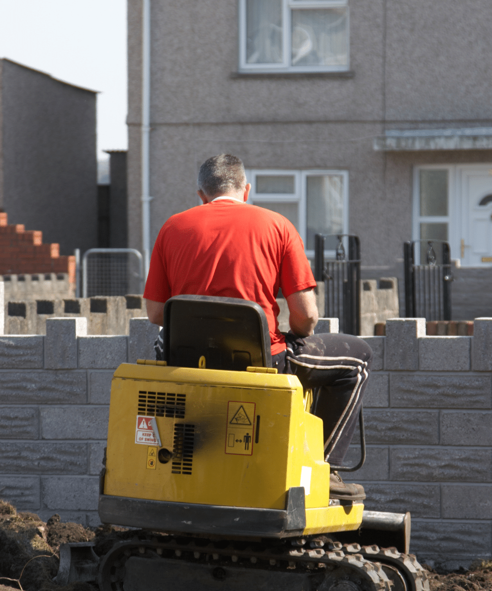mini digger working in Welwyn